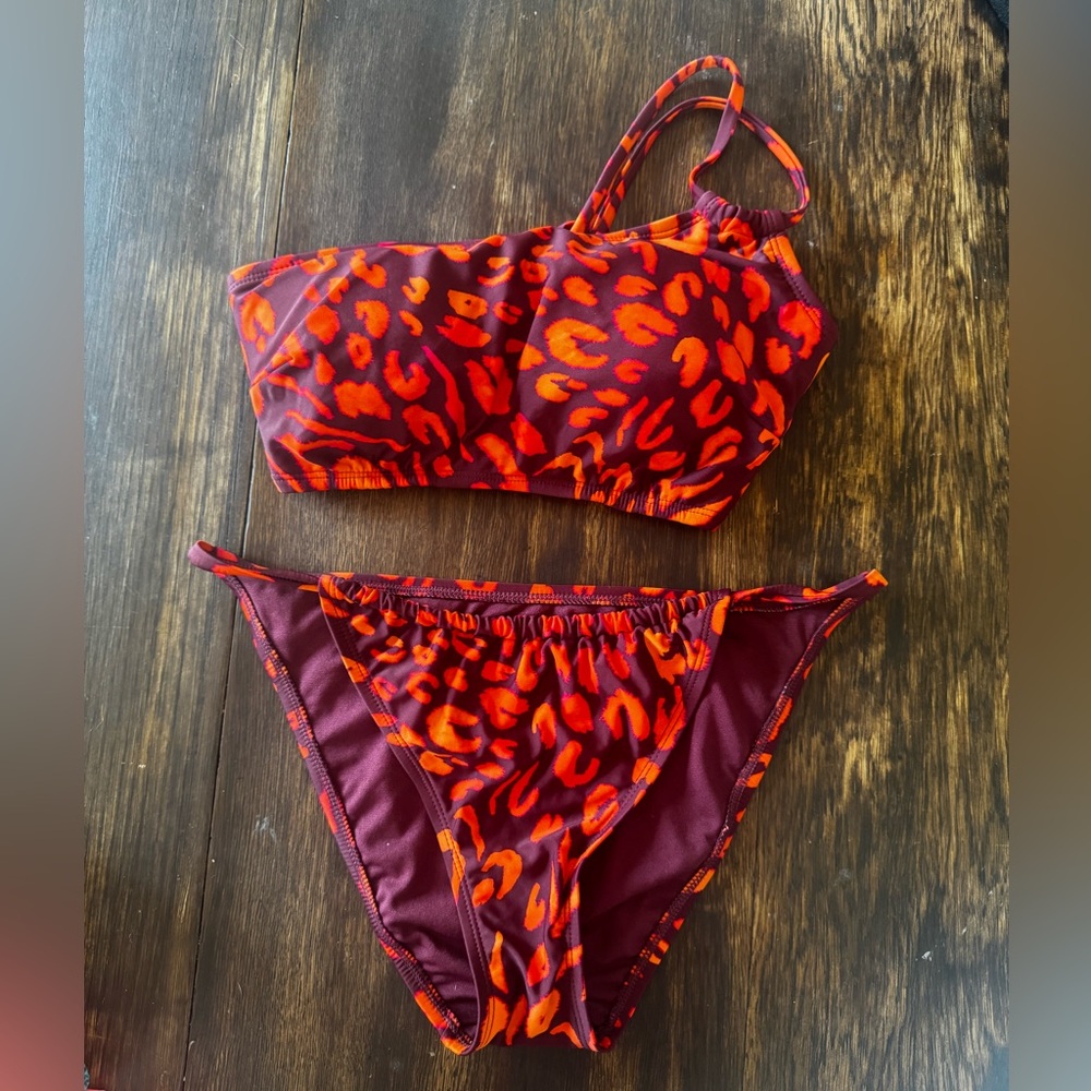Shade & Shore Red and Orange Bikini